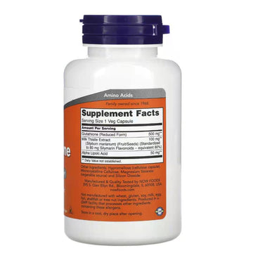 Now Foods Glutathione-500mg 60 Caps 谷胱甘肽500毫克 60粒