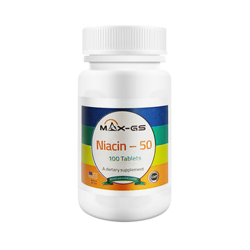 MAX-GS Niacin-50mg 100 Tbs 烟酸 50毫克 100粒