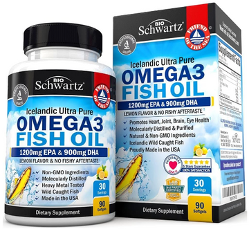 BioSchwartz  Omega-3 Fish Oil -1200mg EPA 900mg DHA 90 Cap  欧米伽3 鱼油 90 粒