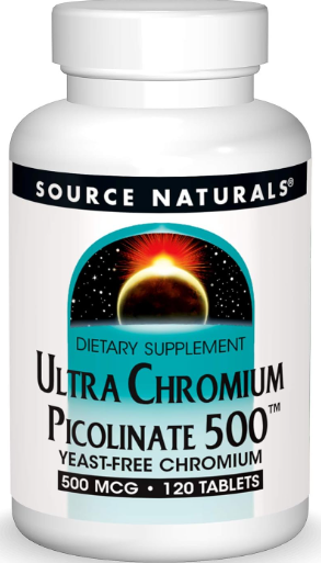 Source Naturals Ultra Chromium Picolinate 500 mcg 120 tbs 吡啶甲酸铬 500mcg 120粒