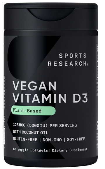 Sports Research Vegan Vitamin D3 5000IU 纯植物维生素D3 5000IU 60粒