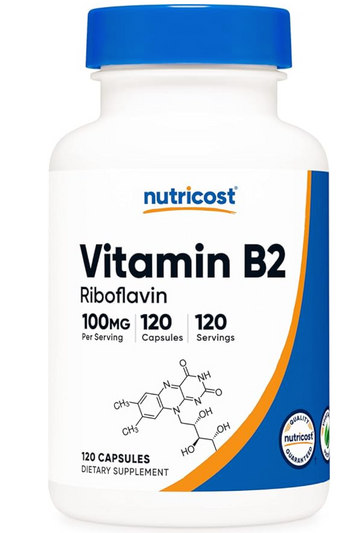 Nutricost Vitamin B2 (Riboflavin) 100mg, 120 Capsules维生素B2 100毫克，120粒